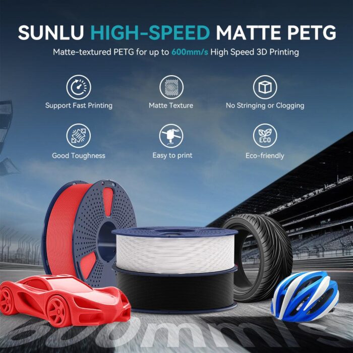 HSMPETG05 פילמנט למדפסת תלת מימד - High Speed Matte PETG - מבית SUNLU – תמונה 4