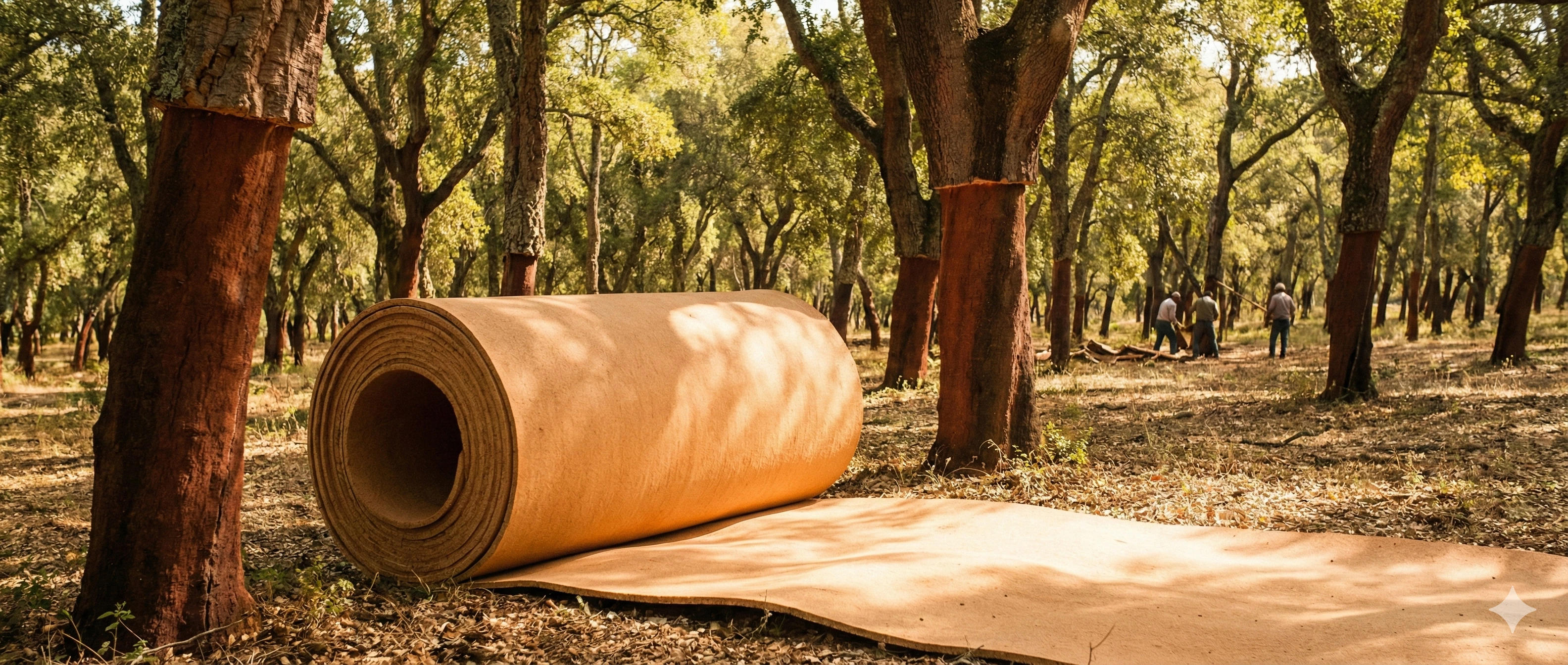 נוף רחב של יער עצי אלון השעם עם גליל שעם טבעי נקי בחזית התמונה.