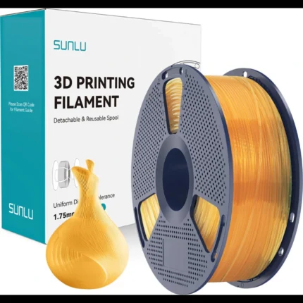 פילמנט שקוף למדפסת תלת מימד - TRANSPARENT PLA - מבית SUNLU - כתום שקוף