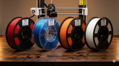 השוואת סוגי פילמנטים למדפסת תלת מימד PLA PETG ASA ABS