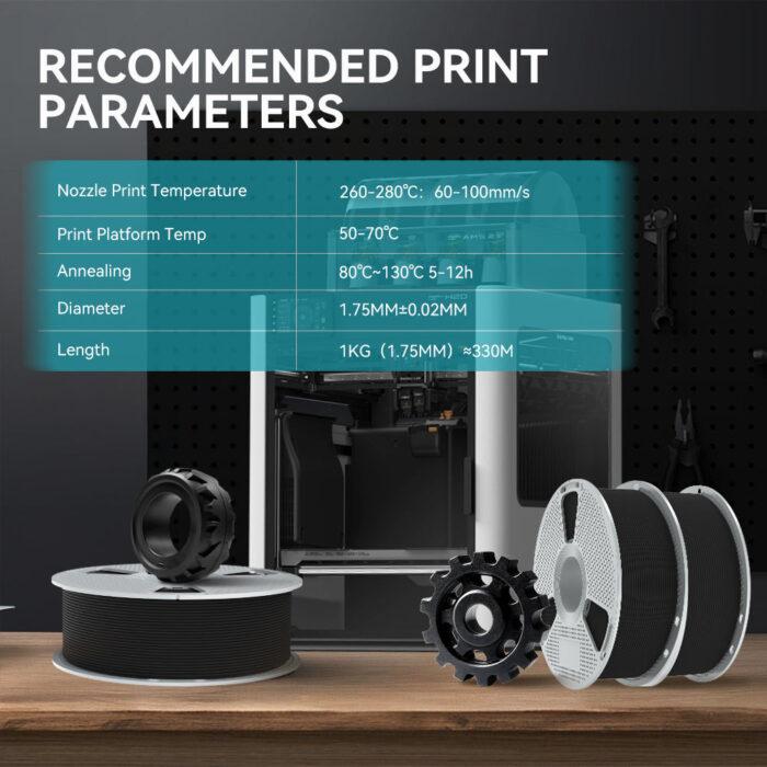 ⁦פילמנט ניילון 12 עם סיבי פחמן SUNLU PA12-CF - חוזק הנדסי מקסימלי⁩ – תמונה ⁦4⁩