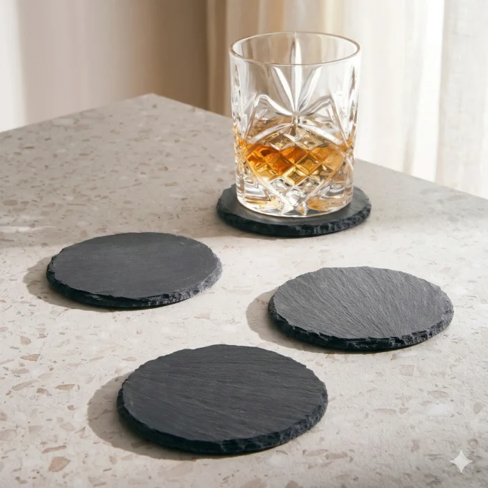 ⁦תחתית אבן צפחה עגולה – קוטר 10 ס"מ⁩ – תמונה ⁦2⁩