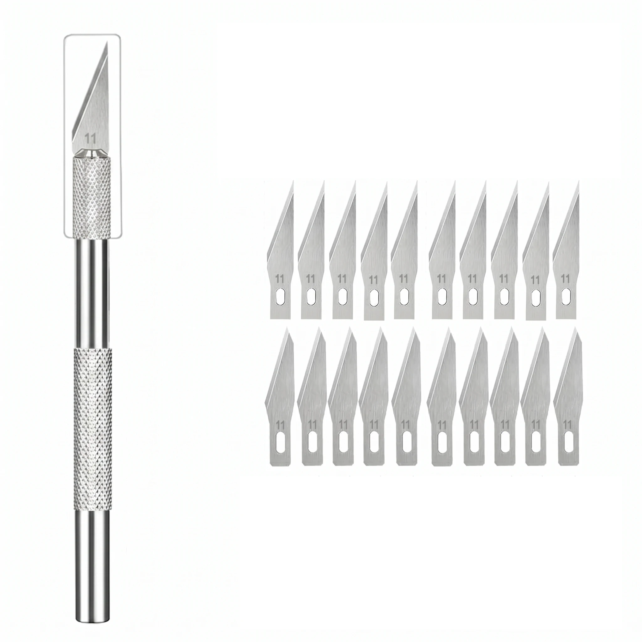tee סכין דיוק בסגנון X-ACTO עם סט 20 להבים חלופיים מסוג #11 – תמונה 1