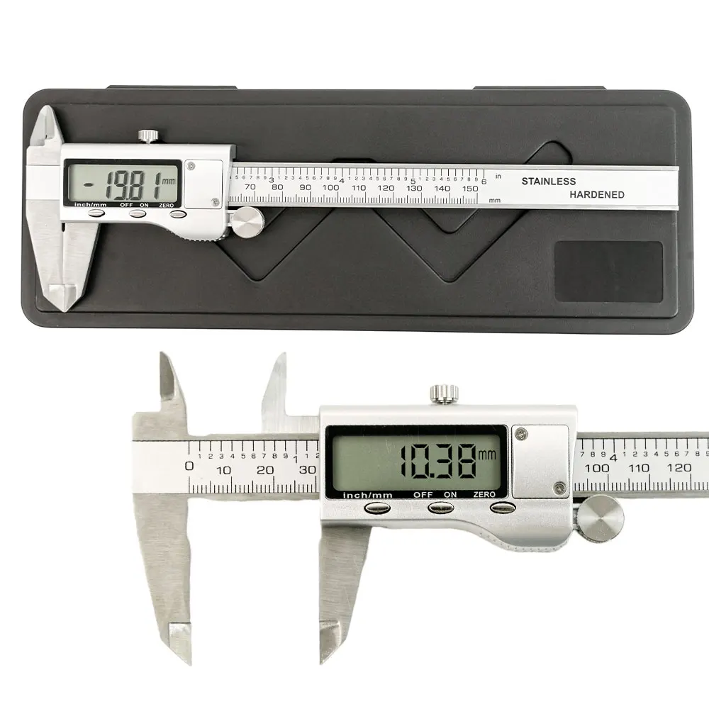 CALIPER SS1 קליפר דיגיטלי ממתכת פלדת אל-חלד 150 מ"מ למדידות דיוק גבוה – כולל סוללה – תמונה 1
