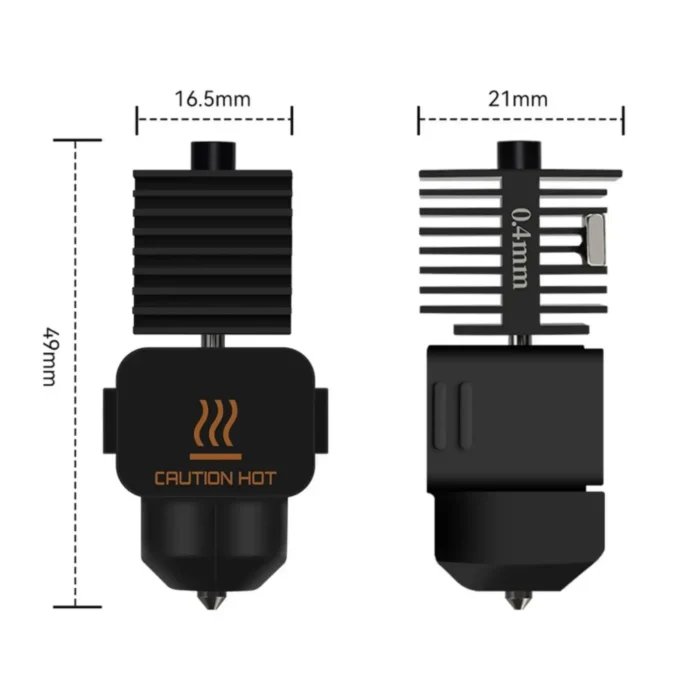 ⁦ראש הדפסה למדפסת A1 / A1 Mini / A2L מבית BAMBU LAB עם דיזת פלדה מוקשחת⁩ – תמונה ⁦2⁩
