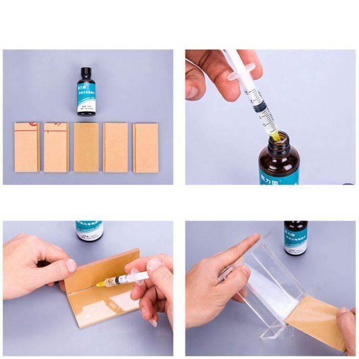 PMMA GLUE1 דבק סולבנטי מקצועי לפרספקס ולוחות אקריליים (PMMA) – נפח 50 מ"ל – תמונה 3