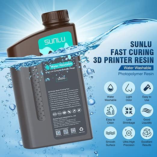 WATER WASHABLE RESIN02 בקבוק רזין / שרף שטיף במים - 1 ק"ג - Water Washable Resin - מבית SUNLU – תמונה 2