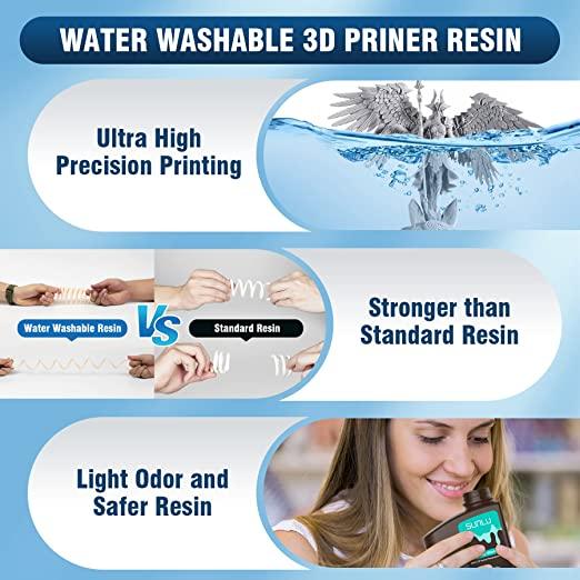 WATER WASHABLE RESIN13 בקבוק רזין / שרף שטיף במים - 1 ק"ג - Water Washable Resin - מבית SUNLU – תמונה 3