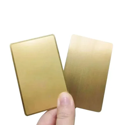 כרטיס ביקור NFC יוקרתי ממתכת NTAG215 – גימור זהב מוברש